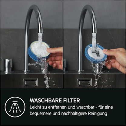 AEG HYGIENIC 7000 Akku-Staubsauger, 2,2 kg ultraleicht, 40 Min Laufzeit, 5-Stufige Filtration, Automatik, Zubehör, AP71HB14SH