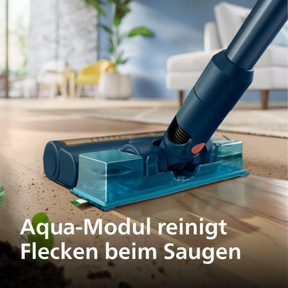 Philips kabelloser Staubsauger der Serie 5000 für Haustiere, leistungsstarke Saugleistung auf Hartböden und Teppichen, Düse mit LED-Licht, Haustierdüse, Aqua-Modul, Austauschbarer Akku (XC5142/01)
