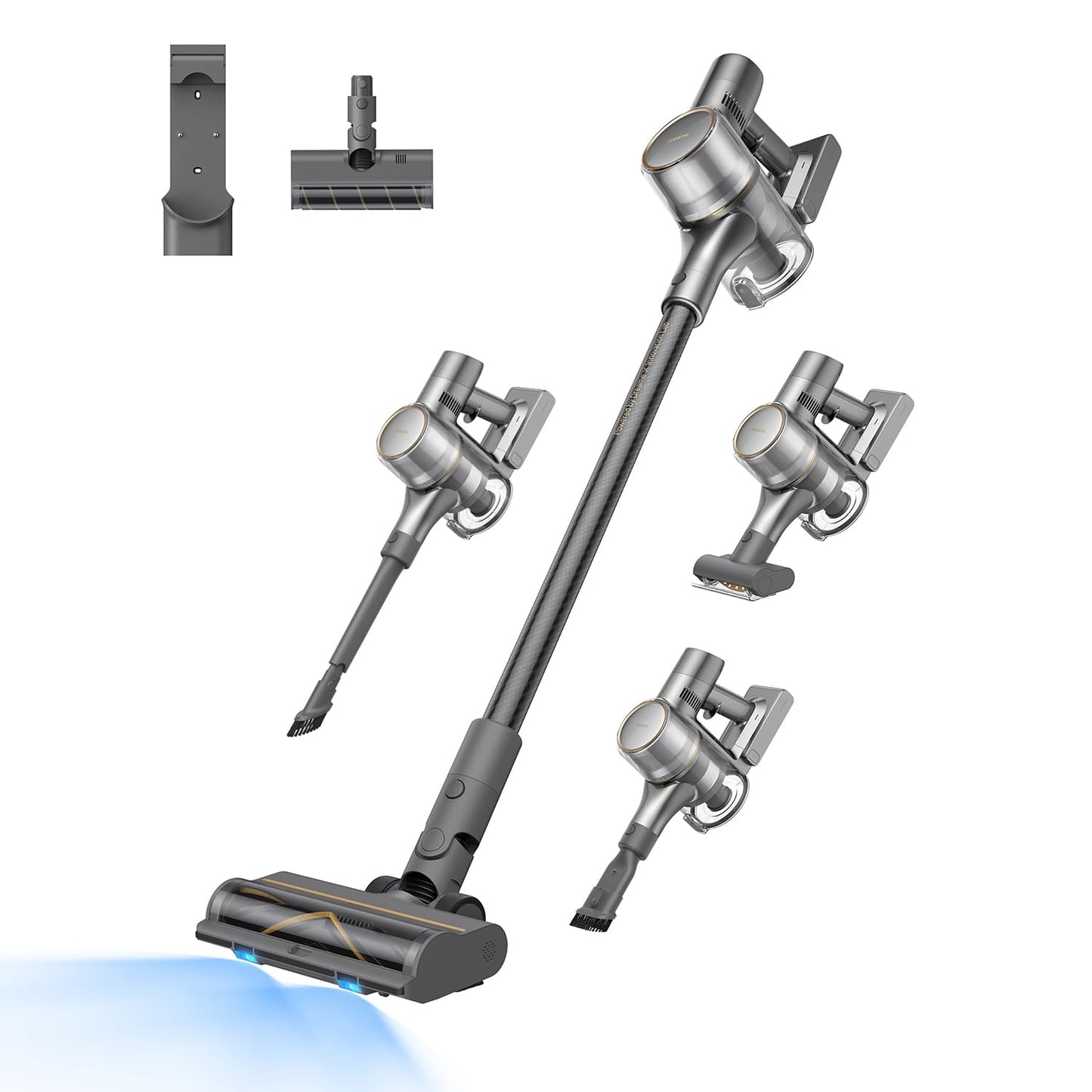 dreame R20 Kabelloser Staubsauger, 190AW Starke Saugkraft, 90min Lange Laufzeit, Schmutzerkennung, LED-Bildschirm, blaues LED-Licht, kein verwickeln, ideal für Hausreinigung, Tierhaare, Teppiche