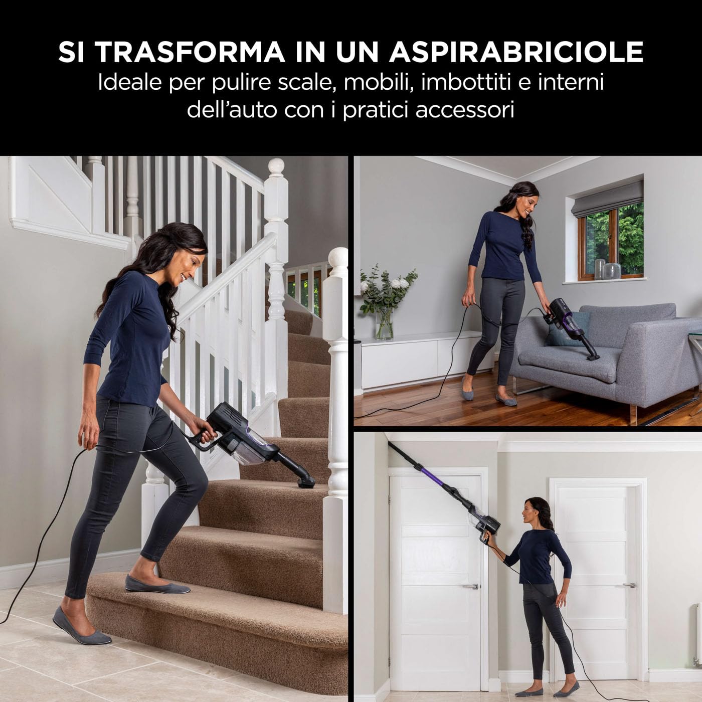 Shark HZ500EU Corded Stick Vacuum, 450W, 0.3L, 80dB, Lila – Leichter Schnurgebundener Reiniger