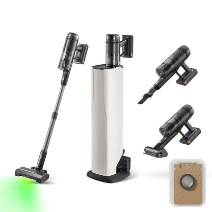 Roborock H60 Hub Ultra Akku Staubsauger mit Auto-Entleerung, 210AW, 90 Min Laufzeit, Anti-Tangle Bürste, LED-Staubdetektion