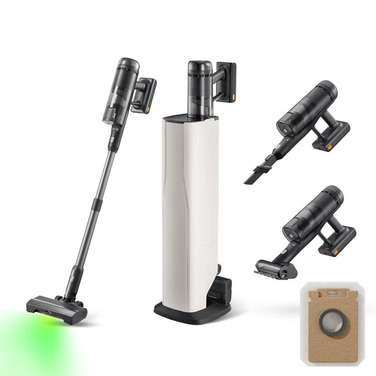 Roborock H60 Hub Ultra Akku Staubsauger mit Auto-Entleerung, 210AW, 90 Min Laufzeit, Anti-Tangle Bürste, LED-Staubdetektion