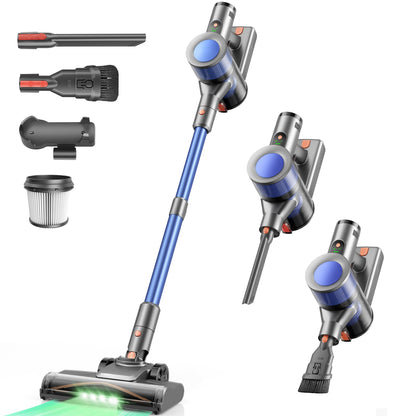 Dzaki 45000Pa Akku Staubsauger kabellos mit Smart Display, Standfunktion, langer Laufzeit & Anti-Verhedderungsbürste für Teppich, Böden & Tierhaare