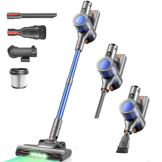 Dzaki 45000Pa Akku Staubsauger kabellos mit Smart Display, Standfunktion, langer Laufzeit & Anti-Verhedderungsbürste für Teppich, Böden & Tierhaare