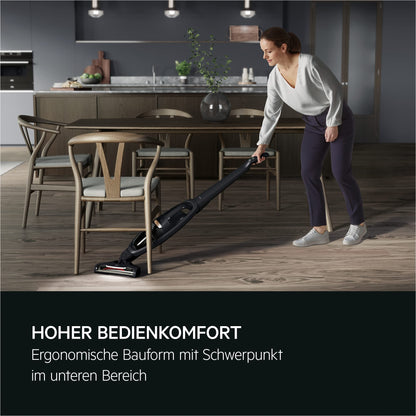 AEG QX6-1-45AN Akku Staubsauger kabellos, 2in1 Handstaubsauger, 45 Min Laufzeit, beutellos, leise, leicht, für Tierhaare, Teppich & Auto, grau