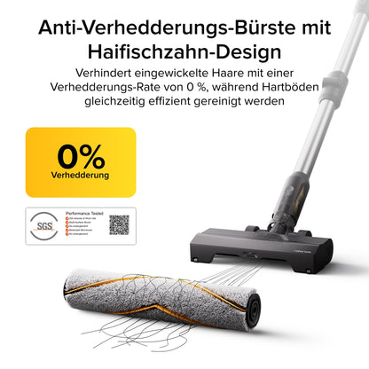 Roborock H60 Ultra Akku Staubsauger kabellos, 210AW, 90 Min Laufzeit, flexibles 90° Saugrohr, LED-Stauberkennung, Anti-Verhedderungsbürste