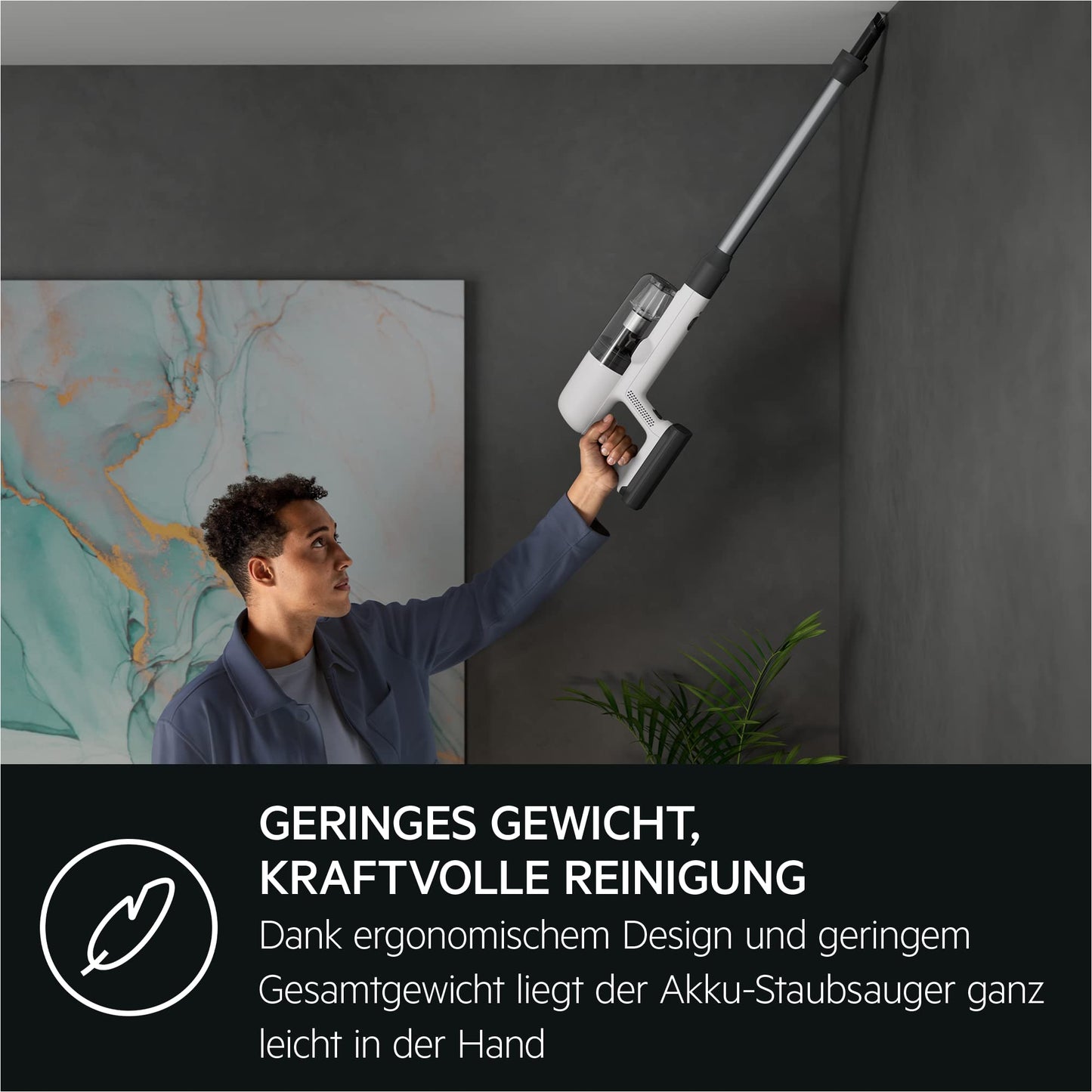 AEG HYGIENIC 7000 Akku-Staubsauger, 2,2 kg ultraleicht, 40 Min Laufzeit, 5-Stufige Filtration, Automatik, Zubehör, AP71HB14SH