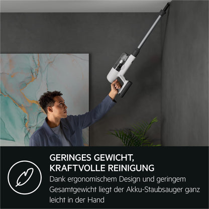 AEG HYGIENIC 7000 Akku-Staubsauger, 2,2 kg ultraleicht, 40 Min Laufzeit, 5-Stufige Filtration, Automatik, Zubehör, AP71HB14SH