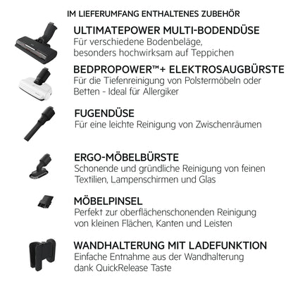 AEG HYGIENIC 7000 Akku-Staubsauger, 2,2 kg ultraleicht, 40 Min Laufzeit, 5-Stufige Filtration, Automatik, Zubehör, AP71HB14SH