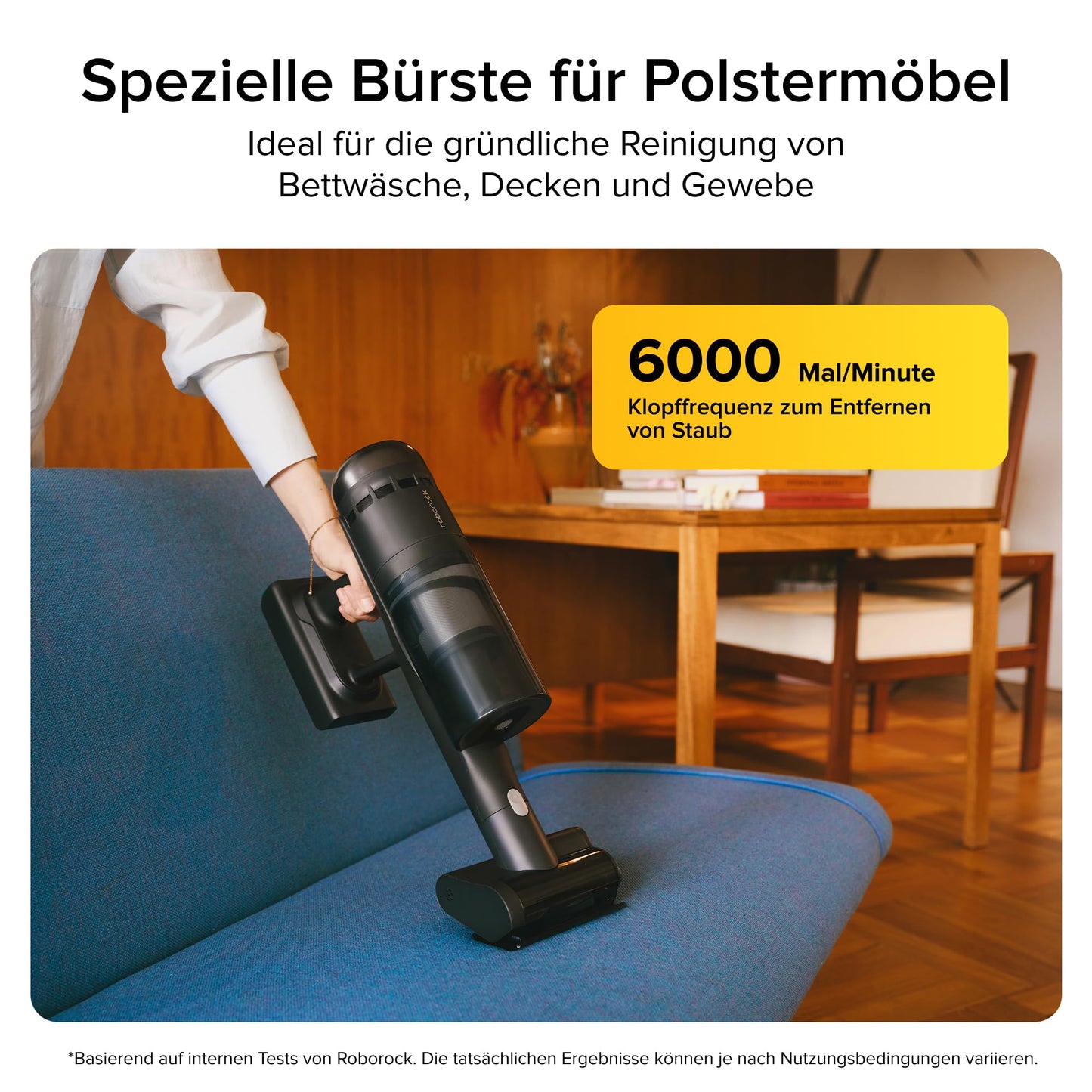 Roborock H60 Ultra Akku Staubsauger kabellos, 210AW, 90 Min Laufzeit, flexibles 90° Saugrohr, LED-Stauberkennung, Anti-Verhedderungsbürste