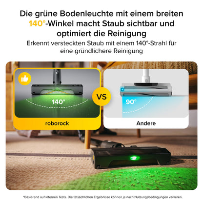 Roborock H60 Ultra Akku Staubsauger kabellos, 210AW, 90 Min Laufzeit, flexibles 90° Saugrohr, LED-Stauberkennung, Anti-Verhedderungsbürste