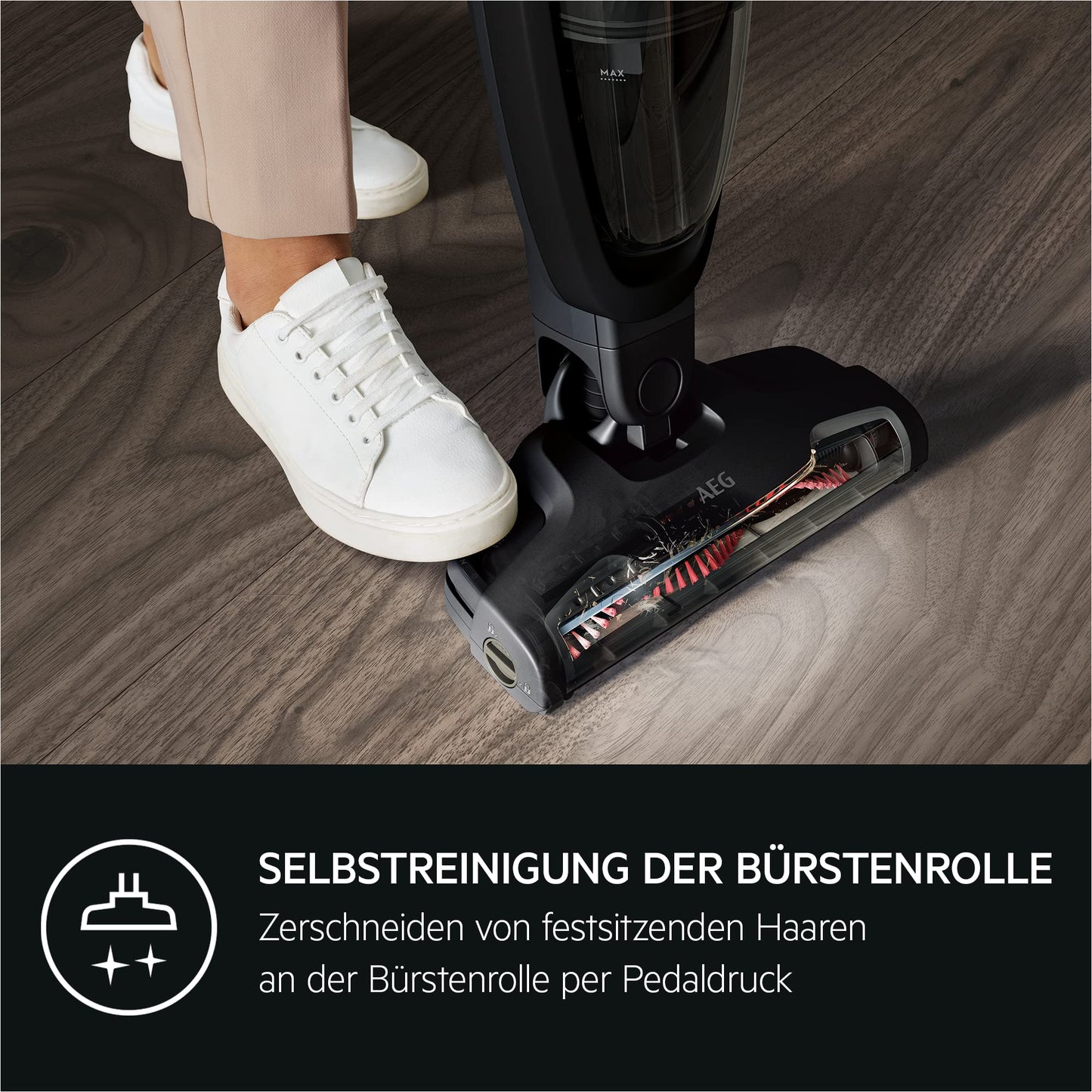 AEG QX6-1-45AN Akku Staubsauger kabellos, 2in1 Handstaubsauger, 45 Min Laufzeit, beutellos, leise, leicht, für Tierhaare, Teppich & Auto, grau