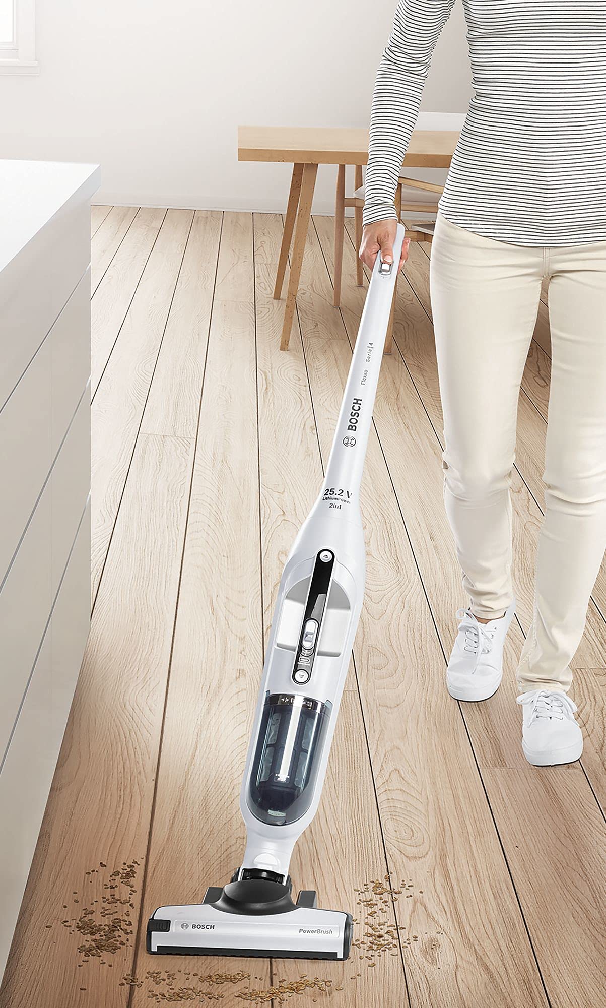 Bosch Flexxo Serie 4 2-in-1 Akkusauger Única weiß 25,2 V